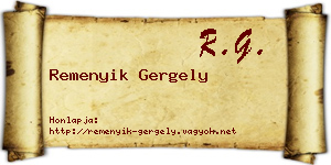Remenyik Gergely névjegykártya